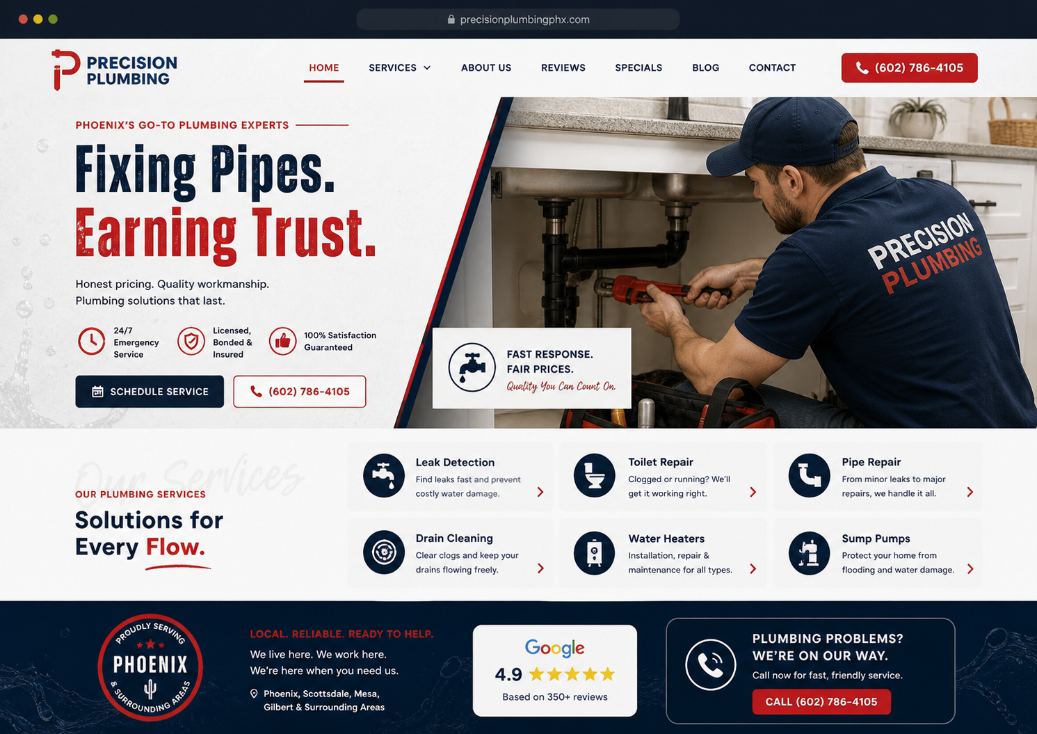 Precision Plumbing website