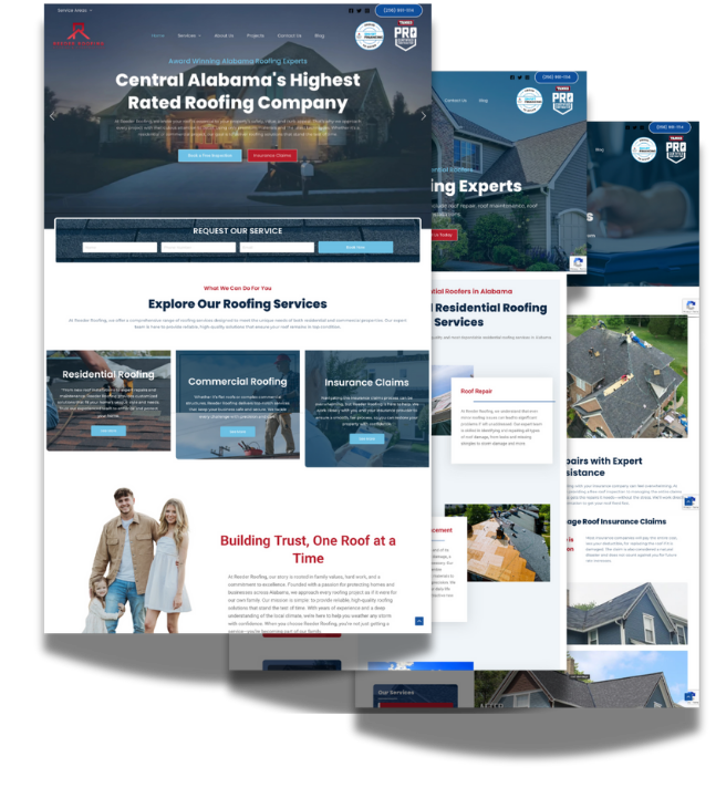 Alabama Roofing Co. website mockup