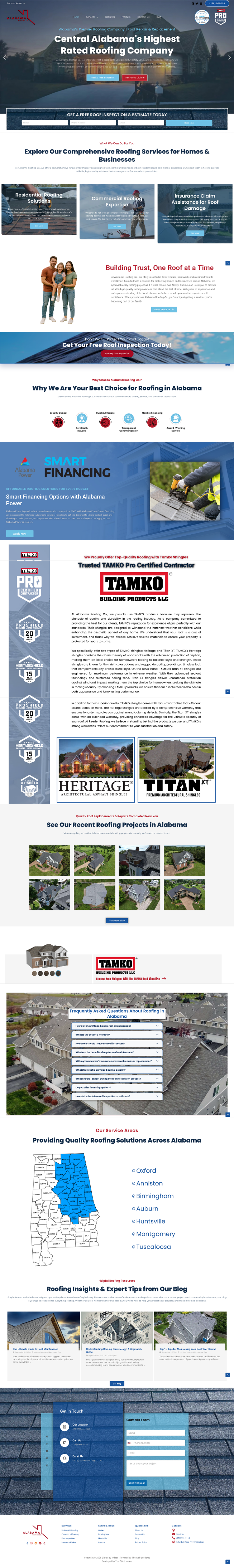 Alabama Roofing Co. website